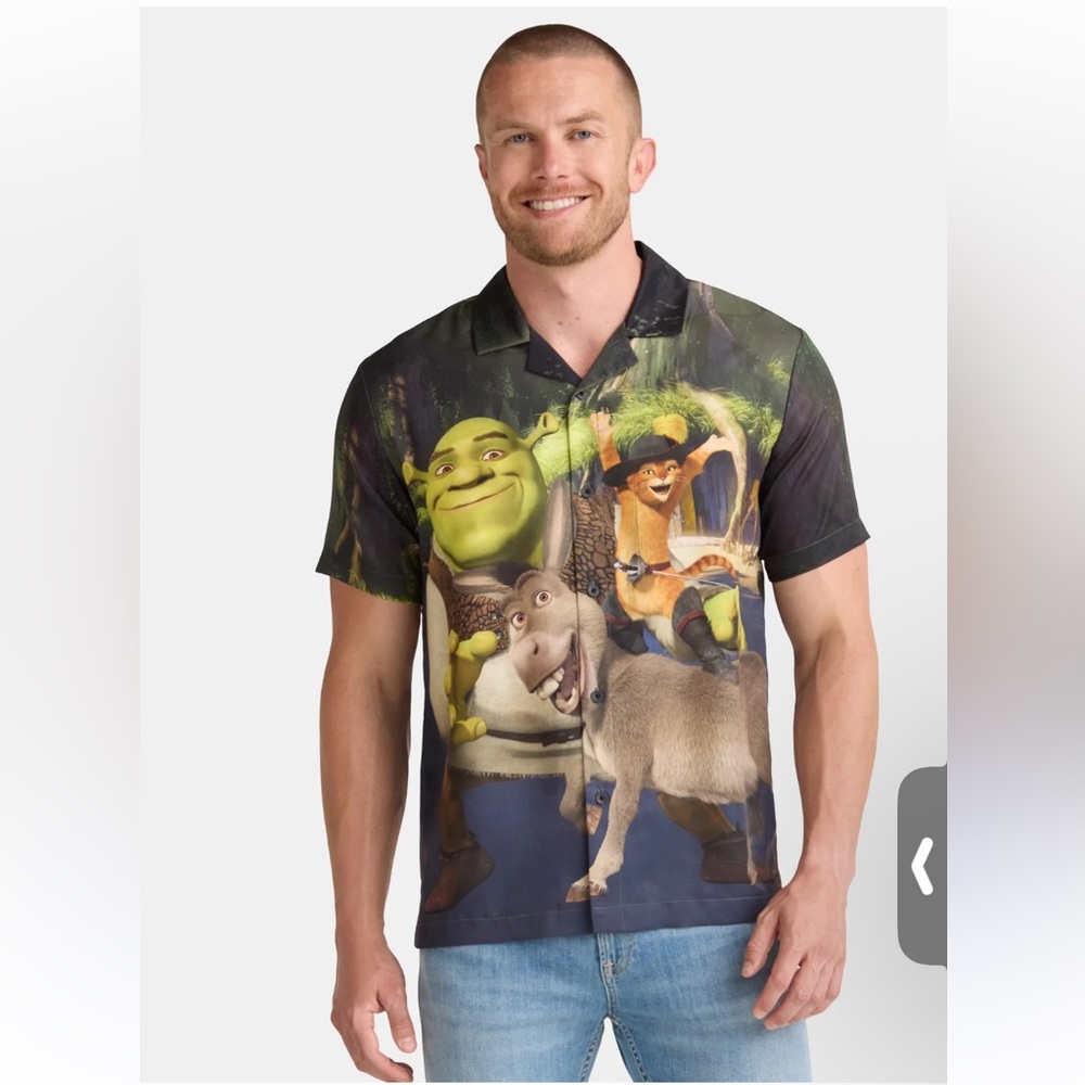 Dreamworks Shrek Graphic Men's Shirt - Black and Green